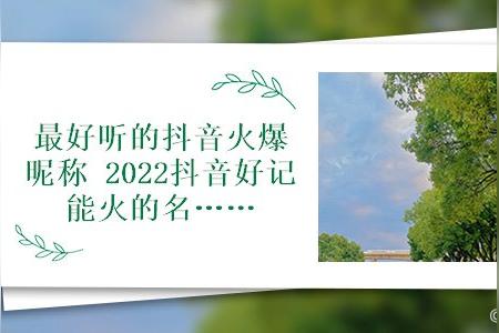 好记的抖音名？