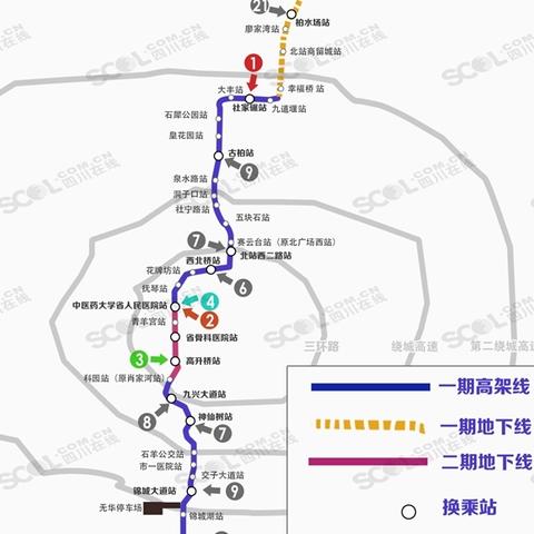 成都市地铁2号线转乘点的长尾关键词有哪些