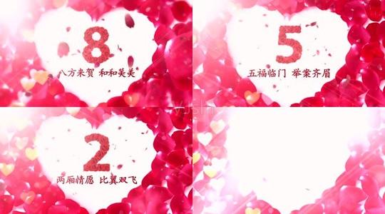 玫瑰婚礼浪漫开场倒计时_1920x1080_高清视频素材下载