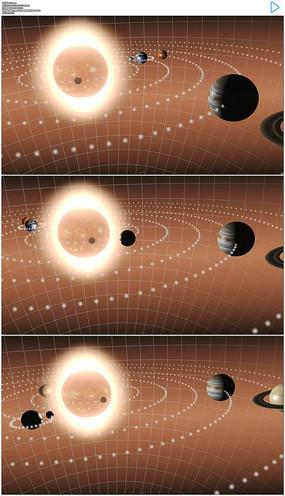 太阳系三维动画动态视频素材