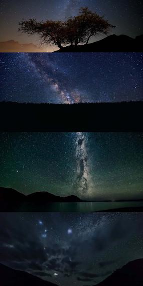 原创设计稿视频素材/片头片尾/ae模板实拍视频素材夜晚星空流星
