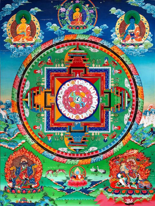 唐卡药师佛坛城高清图片素材装饰画国画打印刷微喷绘图片素材