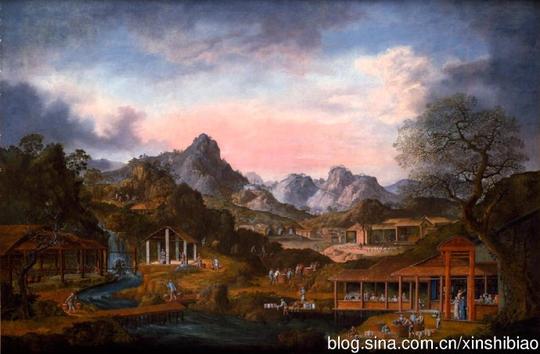 从书格网上看到一组水粉画图片,反映的是1825年与中国做生意的西方人
