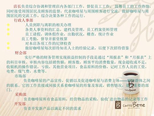 咖啡店创业计划书ppt