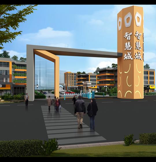 博新设计,厂房效果图设计,鸟瞰图,园区改造,创业园区