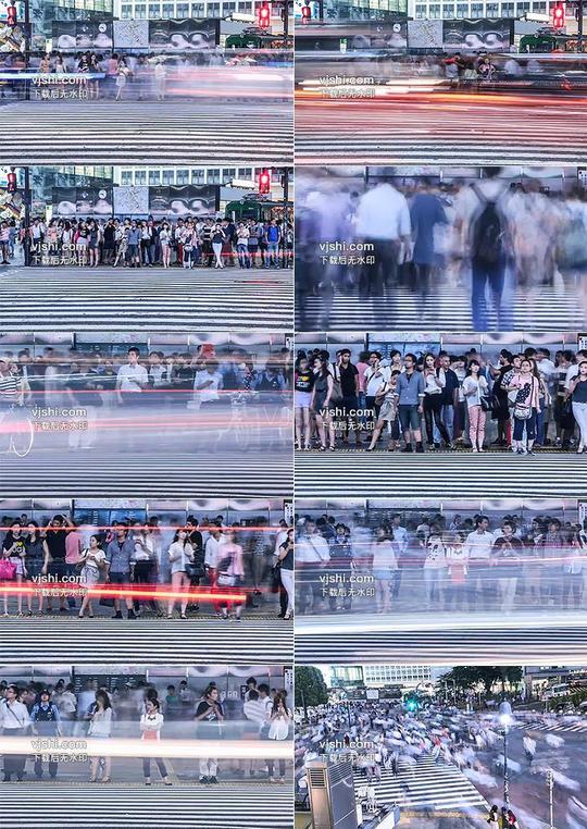都市城市人潮拥挤车流人流人群人海街头行走
