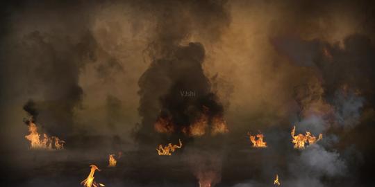 战争战场爆炸硝烟炮火燃烧_2000x1000_高清视频素材
