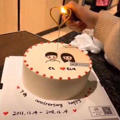 ins网红男女孩情侣生日蛋糕天津北京大连哈尔滨石家庄市同城配送
