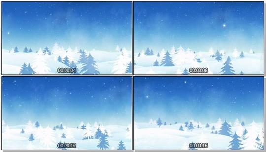 冬季雪景下雪松树背景视频素材