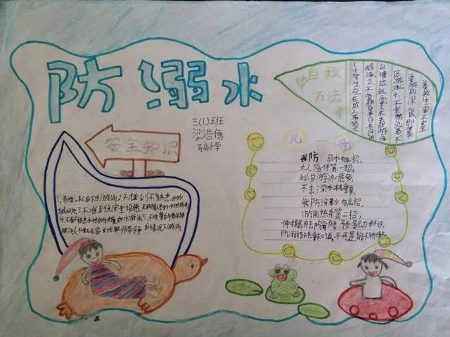 防溺水手抄报模板图片简单