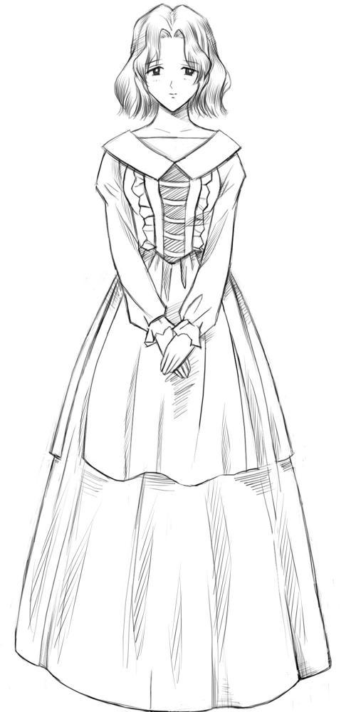 免费素材图片素材漫画插画人物卡通短发少女卡通手绘线稿请您