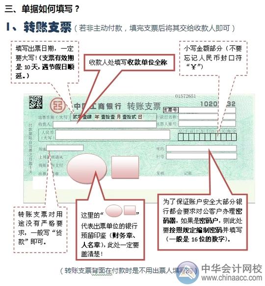 小出纳的银行日常:转账支票付款
