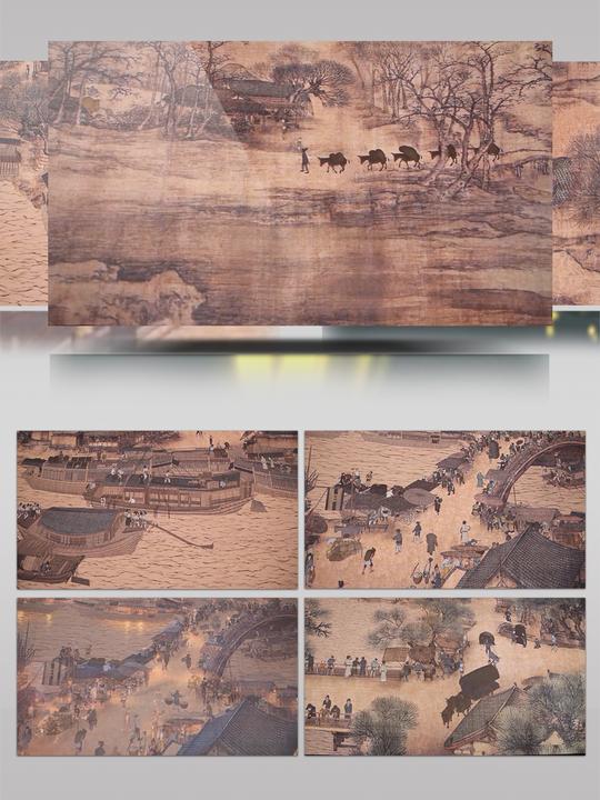 会动的清明上河图水墨二维动画