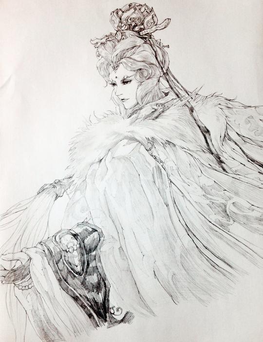 国画简笔画手绘素描线稿2336_3049竖版竖屏