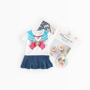 抖音热款美少女战士婴儿服装纯棉女宝宝三角包屁衣水冰月连体衣服