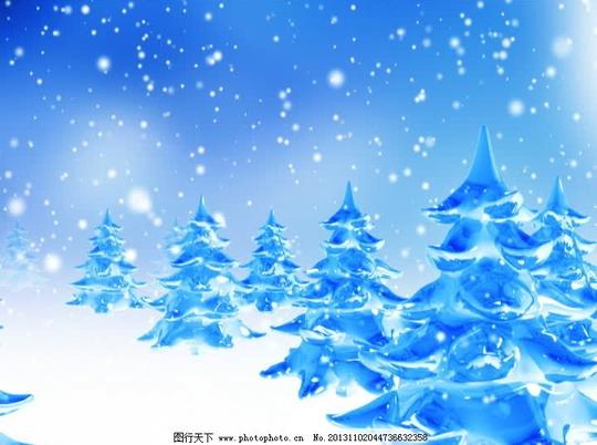 冬季视频素材下雪松树冬天冰雪冬季寒冬白雪雪花圣诞节晚