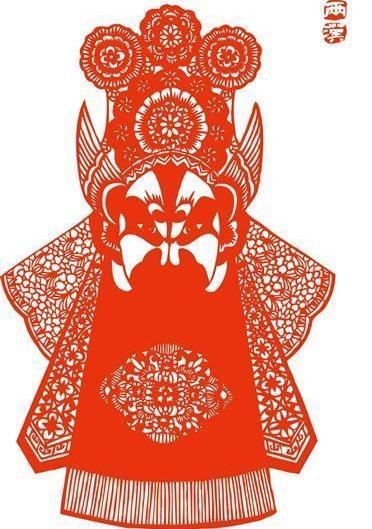 姚期上天台十字门老脸中国传统文化京剧脸谱剪纸_19