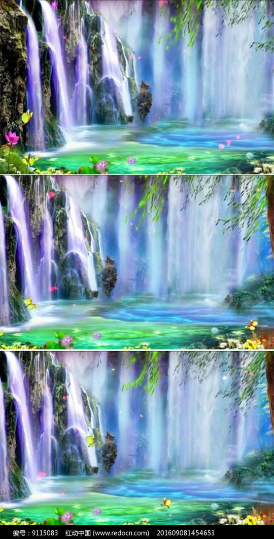 瀑布河流动态特效素材视频