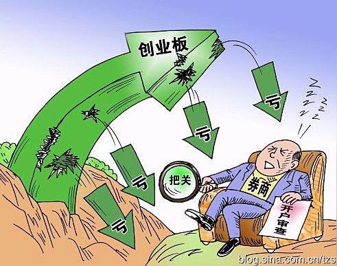 漫画股市-创业板成亏损重灾区券商把关不严
