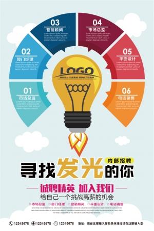 企业公司微商招聘招募令寻找合伙人海报模板设计素材(14)