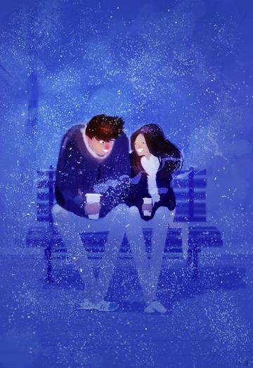 瑟瑟的情侣背景图