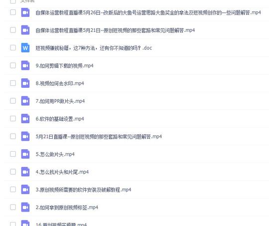 全套16课短视频素材来源标题技巧极光下载站