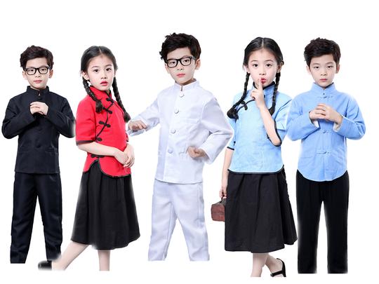 儿童民国古装五四青年学生装运动会红歌大合唱朗诵中国风表演服装
