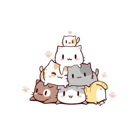 可爱哒叠叠猫!ヽ(▽`)/手帐素材;排版;…-堆糖,美