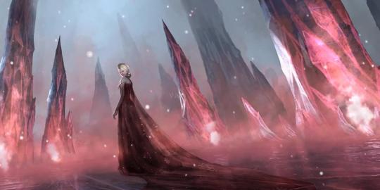 魔幻火焰巨石少女主题背景_1920x900_高清视频素材(:)