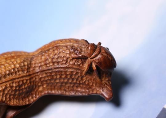 善信缘海南黄花梨生意兴隆花生龙蜘蛛知足手把件家居挂件把件花梨