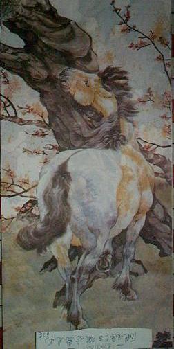 挂历宣纸画:历代名画--马,猴,鸡,鹿,兔,羊(6张)67x32cm