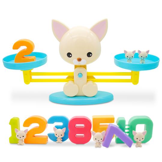 儿童数学训练猴子小狗天平秤称抖音数字启蒙早教益智玩具3-4-6岁
