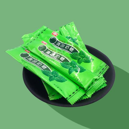 美乐清凉奶糖薄荷味90后怀旧儿童休闲零食口气清新糖果劲凉软糖