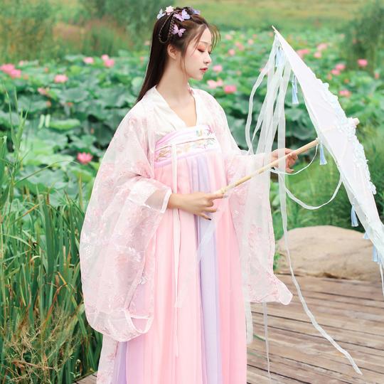白菜民族服装正版原创汉服女古装中国风学生仙女樱花超仙古风套装