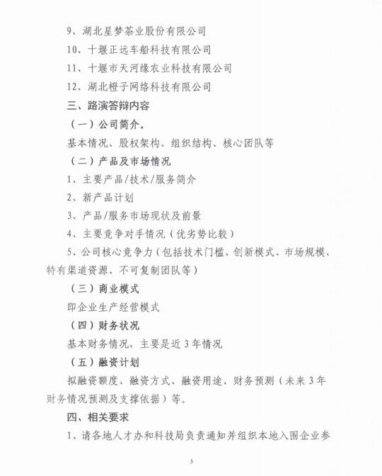 〔转发〕关于开展十堰市创新创业战略团队项目路演评审会的通知