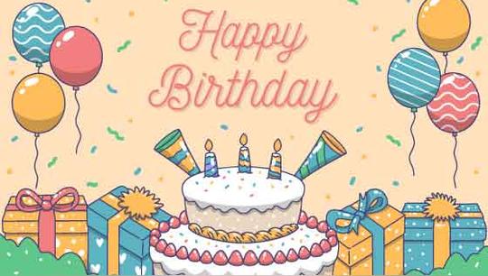 扁平风格生日快乐背景矢量素材(ai/eps)