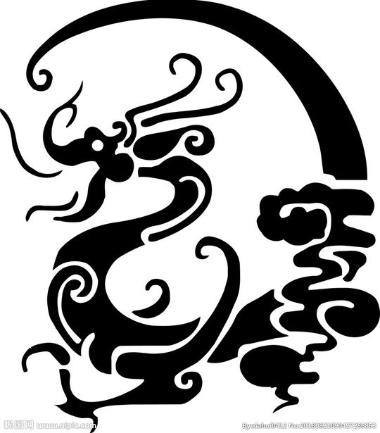关键词:祥云龙线稿矢量素材手绘线描线条