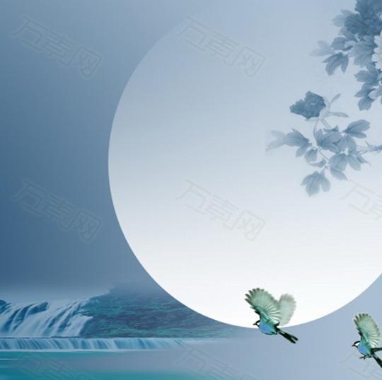 万素网背景图片主图/直通车古风唯美淡雅月亮背景图图片素材