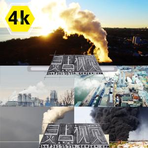 空气大气污染工厂烟囱pm2.5雾霾环境破坏垃圾焚烧4k视频素材