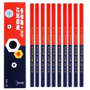 中华粗六角红蓝铅笔工程用笔红蓝双色130整盒10支起售