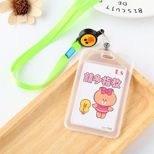 2018创意校园一卡通卡套接送卡幼儿园学生卡套带挂绳可伸缩工作证可爱