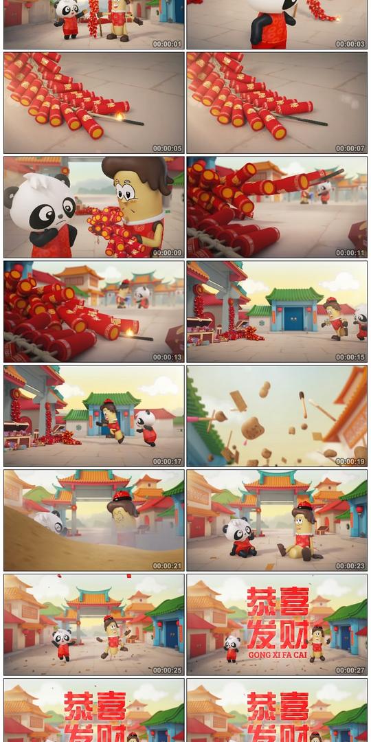 03801-新年祝福拜年卡通人物燃放炮竹动画演绎新春祝贺宣传片视频素材.jpg