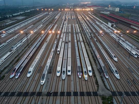 航拍高铁基地_图片大全—全景创意图库（quanjing.com）中国领先的正版图片视频素材网站