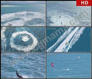 海上运动娱乐项目玩海快艇冲浪降落伞高清实拍视频素材
