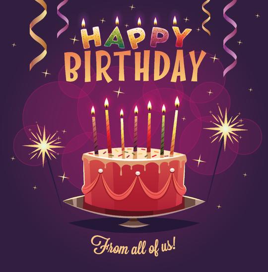 精美生日快乐背景矢量素材