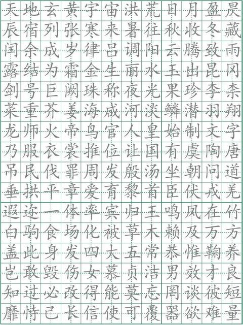 如何把word的内容分成田字格打印