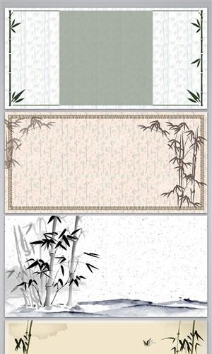 矢量古典中国风手绘竹子竹林背景