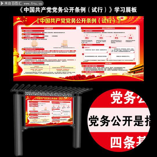 中国共产党党员党务公开条例学习展板