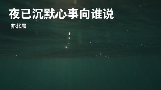 亦北晨/dj宁宁《夜已沉默心事向谁说》mv(歌词版)-mv-