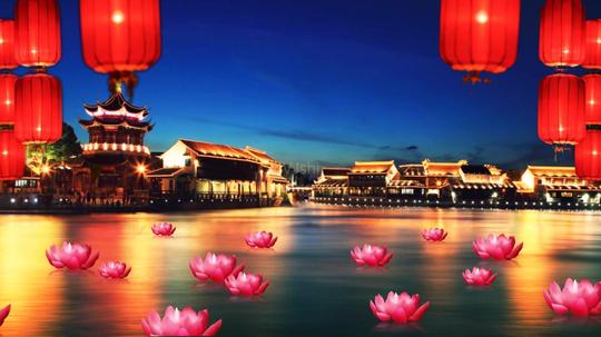 江南水乡夜景灯会视频_1280x720_高清视频素材下载(:)